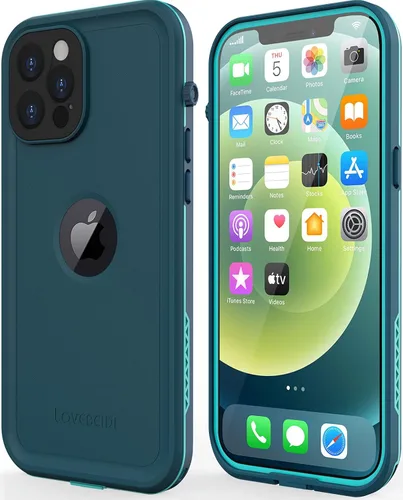 Vista 8 de Para iPhone 12 Pro Max Caso, Impermeable, Cubierta A Prueba De Golpes De Cuerpo Completo Con Protector De Pantalla Para IPhone 12 Promax - Negro