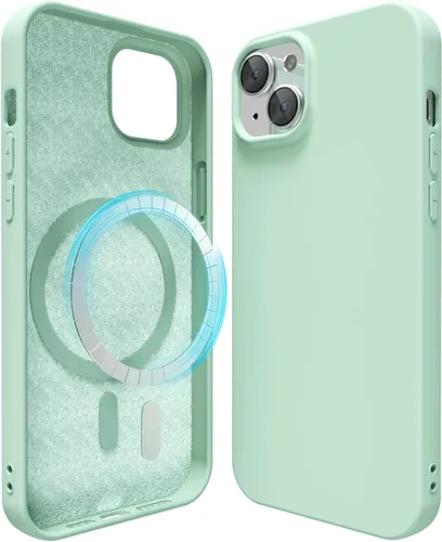 Vista 105 de oakxco Funda de silicona para iPhone 12 Pro Max, magnética, compatible con carga inalámbrica Magsafe, cubierta protectora de goma suave y delgada