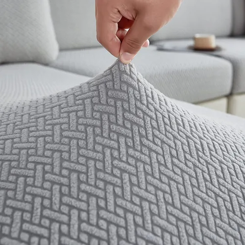 Vista 4 de Fundas elásticas para asiento de sofá, en forma de L, fundas de sofá seccionales, fundas de cojín lavables para sofá