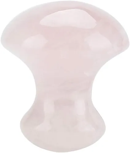 Vista 8 de Walfront Sha Tools - Masajeador facial con forma de hongo rosa, pinzón rosa, rodillo de jade de cuarzo rosa, herramienta de masaje de cristal