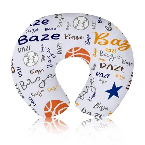 Vista 20 de Funda de almohada de lactancia para bebé, con nombre personalizado, tema de golf, en forma de U, para alimentación con biberón, funda de almohada