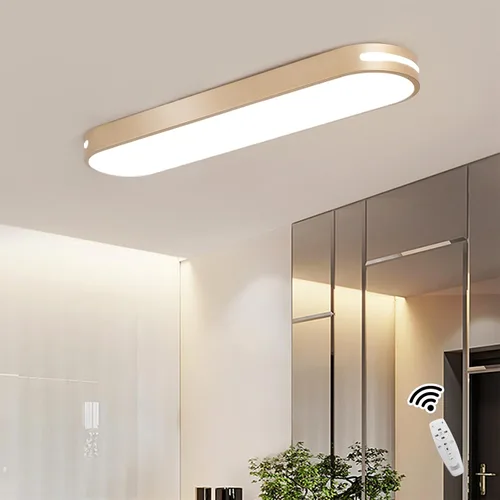 Vista 19 de Lámpara de techo lineal de 23.6 pulgadas, LED moderna de 40 W, lámpara de techo simple negra, iluminación de techo de perfil bajo para dormitorio