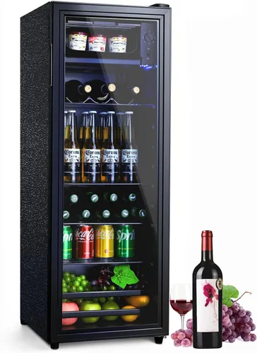 Vista 11 de Anypro Refrigerador y enfriador de bebidas de 2.6 pies cúbicos, refrigerador con puerta de vidrio templado, refrigerador para 126 latas de vino