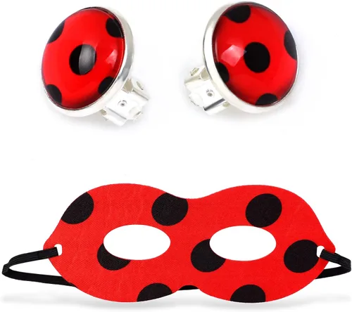 Vista 4 de Yewong Juego de disfraz de mariquita con antena, alas de mariquita y máscaras para niños, Halloween, fiesta de Navidad