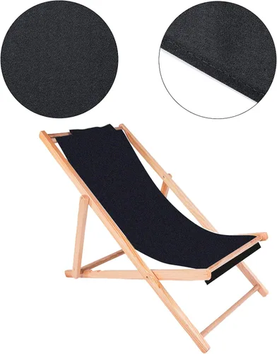Vista 4 de PH PandaHall Tela de repuesto para silla, 44 x 17 pulgadas, silla de playa, silla plegable de tela de lona Oxford negra, accesorios para tumbonas