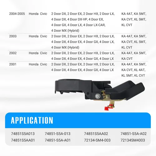 Vista 2 de NOVAPARTS Reemplazo de la manija de la tapa del pestillo trasero del maletero para Honda Civic 74851S5AA02 74851S5AA02 74851-S5A-A02 2003 2004 2005