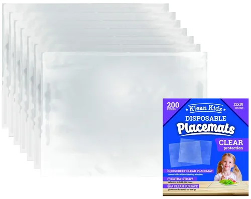 Vista 10 de Manteles individuales desechables transparentes para bebés, niños pequeños, niños y adultos, tapete de mesa transparente adhesivo – Soluciones