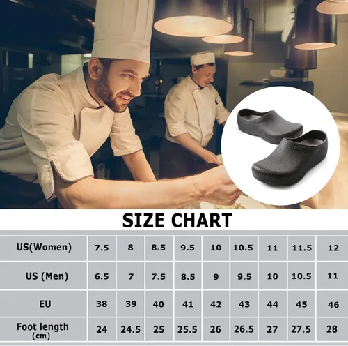 Vista 7 de FLIOZY Zapatos de chef para hombre, antideslizantes, impermeables, zapatos de trabajo para enfermería, zapatos de jardín para hospital, jardín