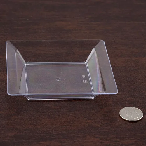Vista 3 de Efavormart - Paquete de 60 platos cuadrados de plástico transparente de 4 pulgadas, platos de postre desechables