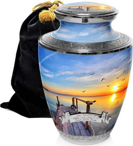 Vista 12 de Dock of The Bay - Urna de cremación para cenizas para hombres adultos – Urna personalizada para cenizas para mujeres, urnas decorativas – Hermosas