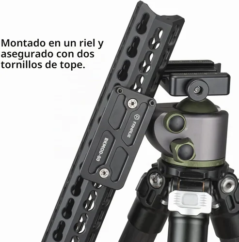 Vista 5 de Adaptador de placa de trípode FANAUE Keymod Rail con tornillos de seguridad, para cabezal de bola de trípode, compatible con Arca Swiss RRS Dovetail