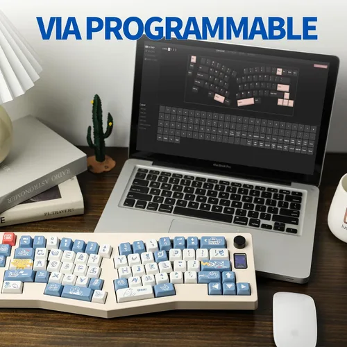 Vista 6 de EPOMAKER CIDOO ABM066 Alice-Layout - Teclado mecánico con pantalla TFT-LCD y perilla giratoria, programable por VIA, 3 modos intercambiables