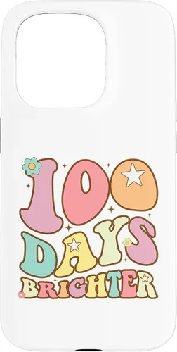 Vista 14 de 100 Days Brighter Happy 100th Day of School Groovy Kids Girl Case for iPhone XR