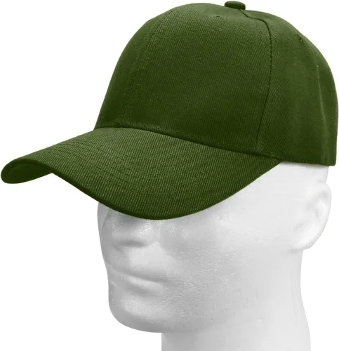 Vista 5 de Falari - 12 unidades de gorras de béisbol, lisas y de tamaño ajustable, venta al por mayor Verde militar