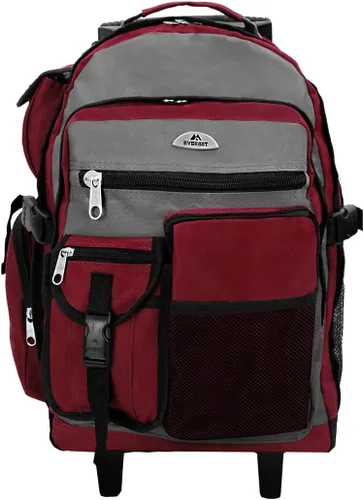 Vista 2 de Everest DeluxeMochila con ruedas., Burgundy), 5045WH-BURGGRYBK