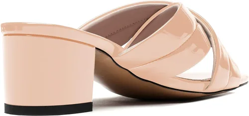 Vista 5 de WAYDERNS Sandalias de tacón bajo con puntera abierta y tacón bajo para mujer, de 2 pulgadas Beige