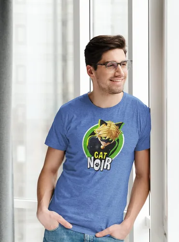 Vista 9 de Miraculous Ladybug and Cat Noir Merch Adrien Hero Graphic Camiseta para hombre