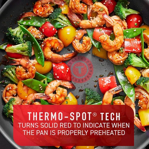 Vista 4 de T-fal Juego de utensilios de cocina de acero inoxidable platino con antiadherentes, 12 piezas para horno de inducción, apto para horno de inducción