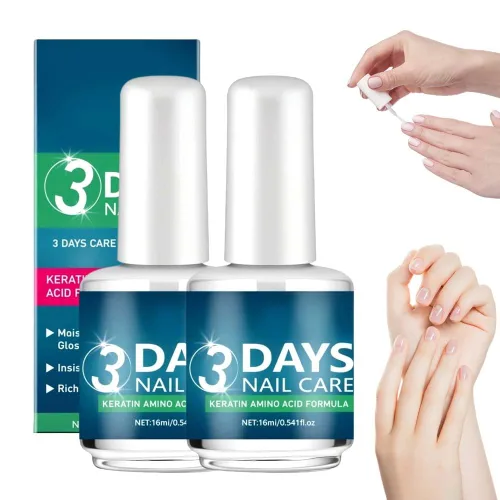 Vista 7 de Aceite de cuidado de uñas de 3 días con queratina, fortalecedor de uñas de queratina 2026, uso diario para fortalecer e hidratar las uñas con brillo