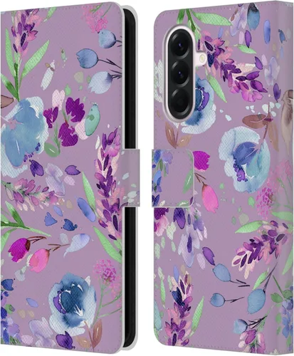 Vista 30 de Head Case Designs Officially Licensed Ninola Abstract Poppies Lilac Floral Leather Wallet Case Compatible with Samsung Galaxy A07 4G