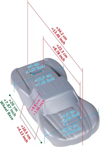 Vista 7 de SummitLink Reemplazo de cuerpo personalizado compatible con verde fangoso sobre negro para automóvil o camión RC escala 1/16 (camión no incluido)