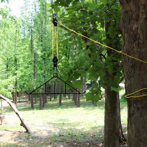 Vista 8 de Highwild Juego de gambrel y kit de elevación con poleas y cuerda - Kit para colgar ciervos máximo a 700 libras