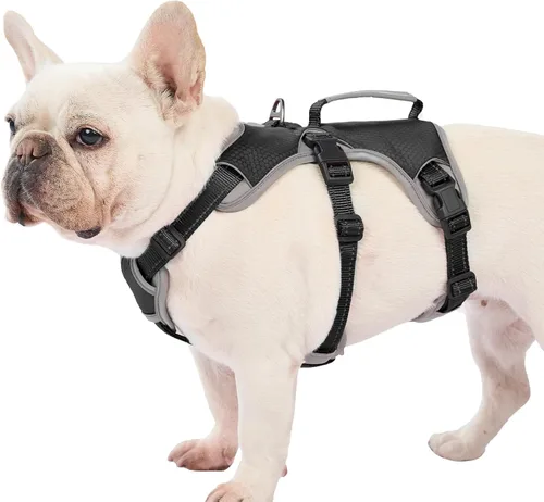 Vista 35 de Huntboo - Arnés para perro a prueba de escape, arnés reflectante con asa, duradero, chaleco ajustable para perros pequeños, medianos y grandes