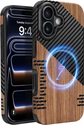 Vista 15 de Funda magnética ZZDZZ compatible con iPhone 14 Plus [Compatible con Magsafe] Diseño de cuero premium TPU híbrido a prueba de golpes (Negro)