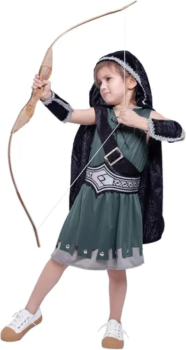 Vista 5 de Disfraz de cazadora con capucha para Halloween y niñas adolescentes con accesorios