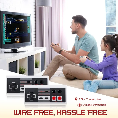 Vista 8 de AGPTEK - Paquete de 2 controladores inalámbricos, controlador clásico inalámbrico para Nintendo Classic Mini Edition y PC, sin cable, compatible