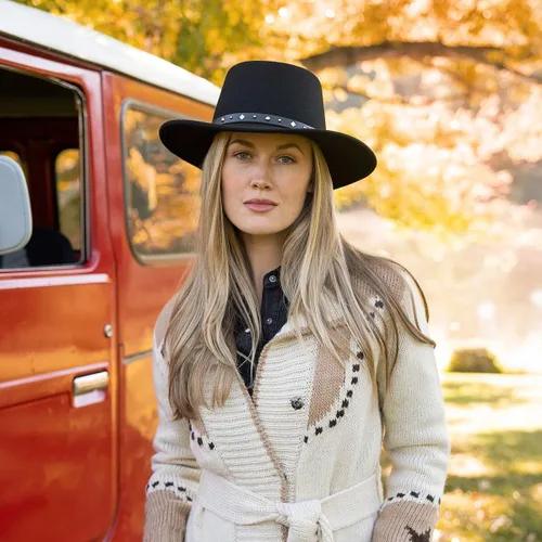 Vista 3 de Stetson Black Hawk - Sombrero de vaquero de lana aplastable para exteriores