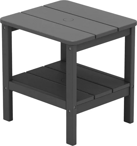 Vista 22 de SERWALL Mesa auxiliar Double Adirondack, Mesa auxiliar de forma rectangular, Negra