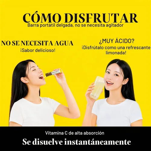 Vista 6 de DONGKOOK Vita Pop - Polvo coreano de vitamina C de 2,000 mg sin azúcar, vitamina D y barra de biotina, mezcla de bebida de limón, suplementos