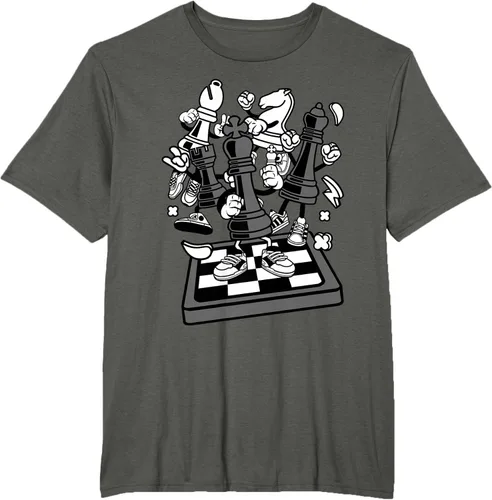 Vista 4 de Figura cómica Camiseta de tablero de ajedrez jugador de ajedrez Azul Marino
