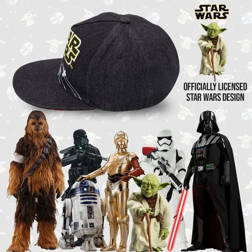 Vista 3 de Star Wars Gorra de béisbol clásica bordada con logotipo plano, para niños y jóvenes
