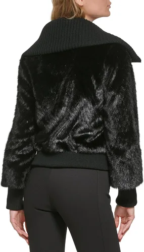 Vista 4 de Karl Lagerfeld Paris Women's Sweater Knit Collared Coat