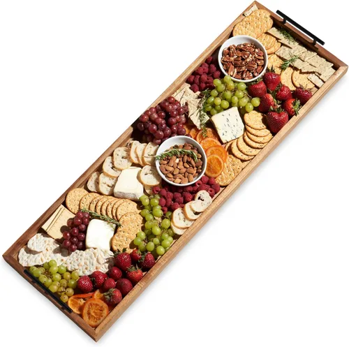 Vista 12 de Tabla de servir grande Twine, accesorios para tablas de charcutería, bandeja de servir para aperitivos, tabla de cortar grande, bandeja de servir