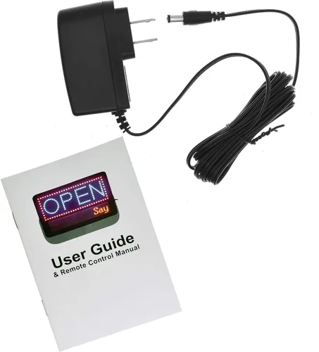 Vista 5 de Alpine Letreros abiertos LED para negocios con control remoto - Letrero abierto iluminado súper brillante, letrero LED fácilmente programable