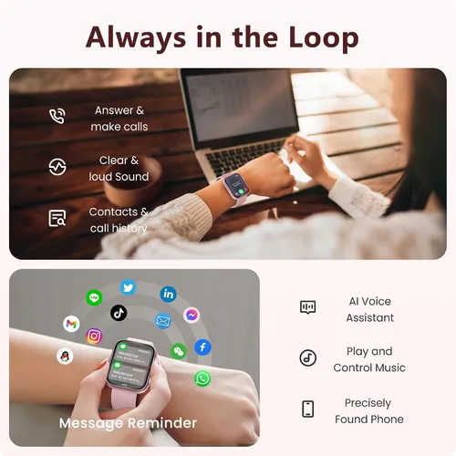 Vista 3 de Reloj inteligente para hombres y mujeres, llamada Bluetooth, más de 120 modos deportivos, seguimiento del sueño, contador de pasos y calorías, reloj