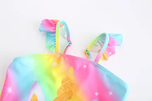 Vista 3 de Traje de baño de dos piezas de unicornio sirena bikinis tankini traje de baño para niñas pequeñas
