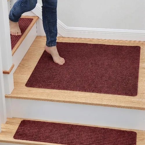 Vista 26 de MBIGM Alfombra antideslizante para peldaños de 30 x 30 pulgadas, alfombra de seguridad antideslizante y resistente al deslizamiento, color negro