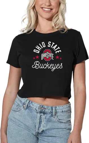 Vista 222 de Colección oficial de camisetas con diseño de mascota desgastada para mujer, color negro Grizzlies del estado de Adams