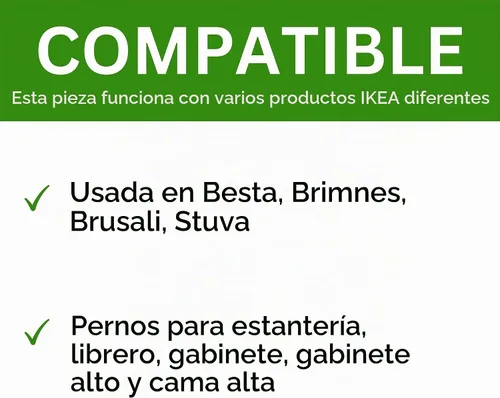 Vista 6 de Spare Hardware Parts BESTA - Pasadores para estantería (repuesto para IKEA Parte #113301) (paquete de 12)