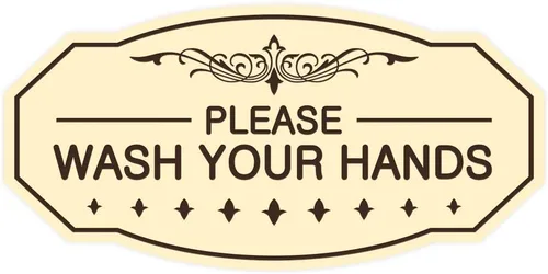 Vista 36 de Signs ByLITA Letrero Victoriano Please Wash Your Hands (Negro) - Pequeño