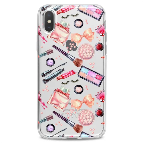Vista 7 de Funda de TPU compatible con iPhone 16e 15 14 13 12 11 Pro Max Plus Mini Xs Xr X 8 7 6 5 SE impresión de silicona flexible maquillaje perfume lindo