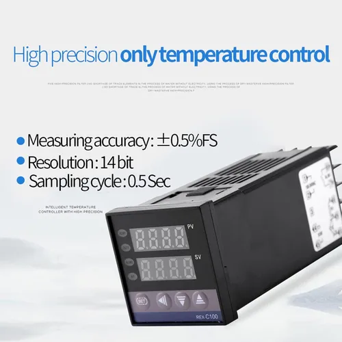 Vista 5 de Kit de controlador de temperatura PID LED REX-C100 con 40A SSR K Tipo Sensor de sonda AC 110V-240V 32.0 °F~2,372.0 °F Función de alarma para equipos