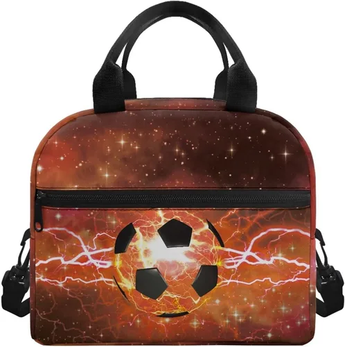 Vista 21 de doginthehole Bolsa de almuerzo de noche estrellada para mujeres y niñas, bolsa de almuerzo con correa ajustable para el hombro con estampado