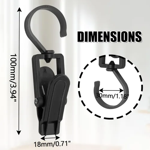 Vista 2 de Ganchos giratorios de plástico para colgar, ganchos giratorios súper fuertes, ganchos para ropa, clips de ropa, perchas de armario para el hogar