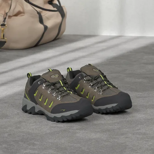 Vista 2 de NORTIV 8 Zapatos de senderismo impermeables para hombre, zapatos de senderismo de cuero para exteriores, senderismo, camping, caminata