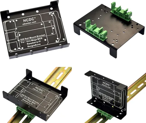Vista 3 de Soporte de montaje en carril DIN para Raspberry Pi A+ B+2B 3B 3B+4B Zero Arduino Uno Mega Mkr BeagleBone